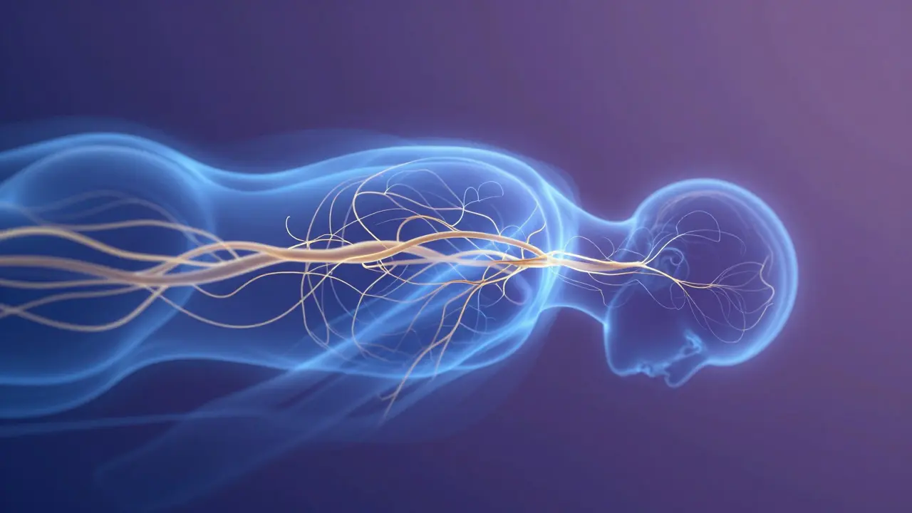 Abstraktní vizualizace energetického toku a uvolnění.