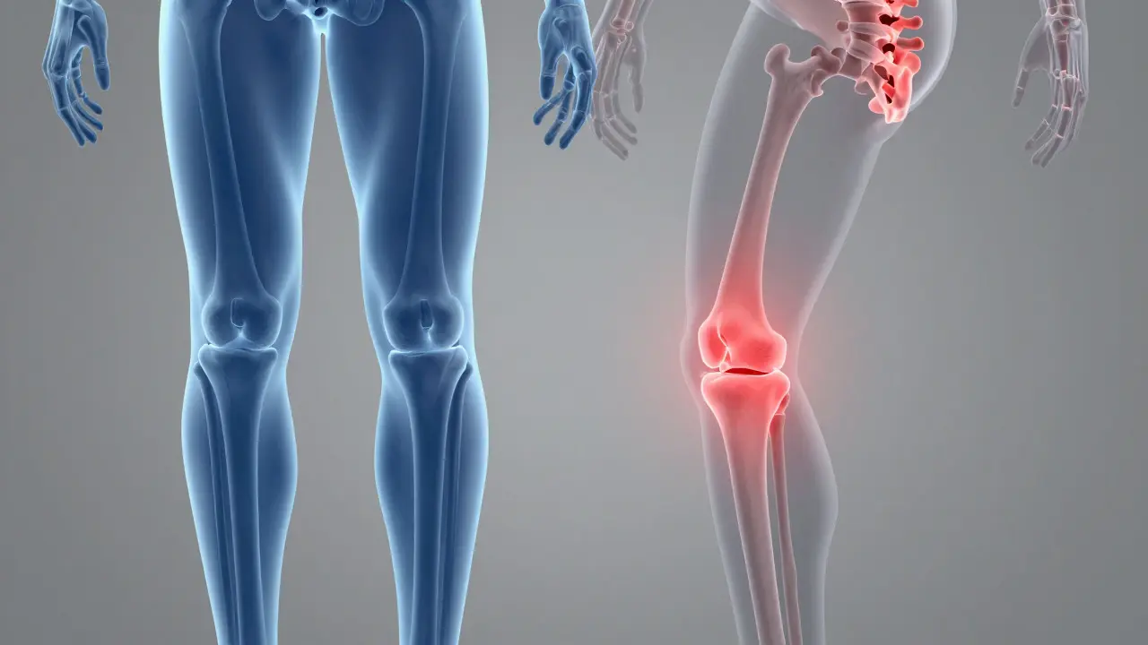Anatomická ilustrace vztahu mezi páteří a bolestí kloubů