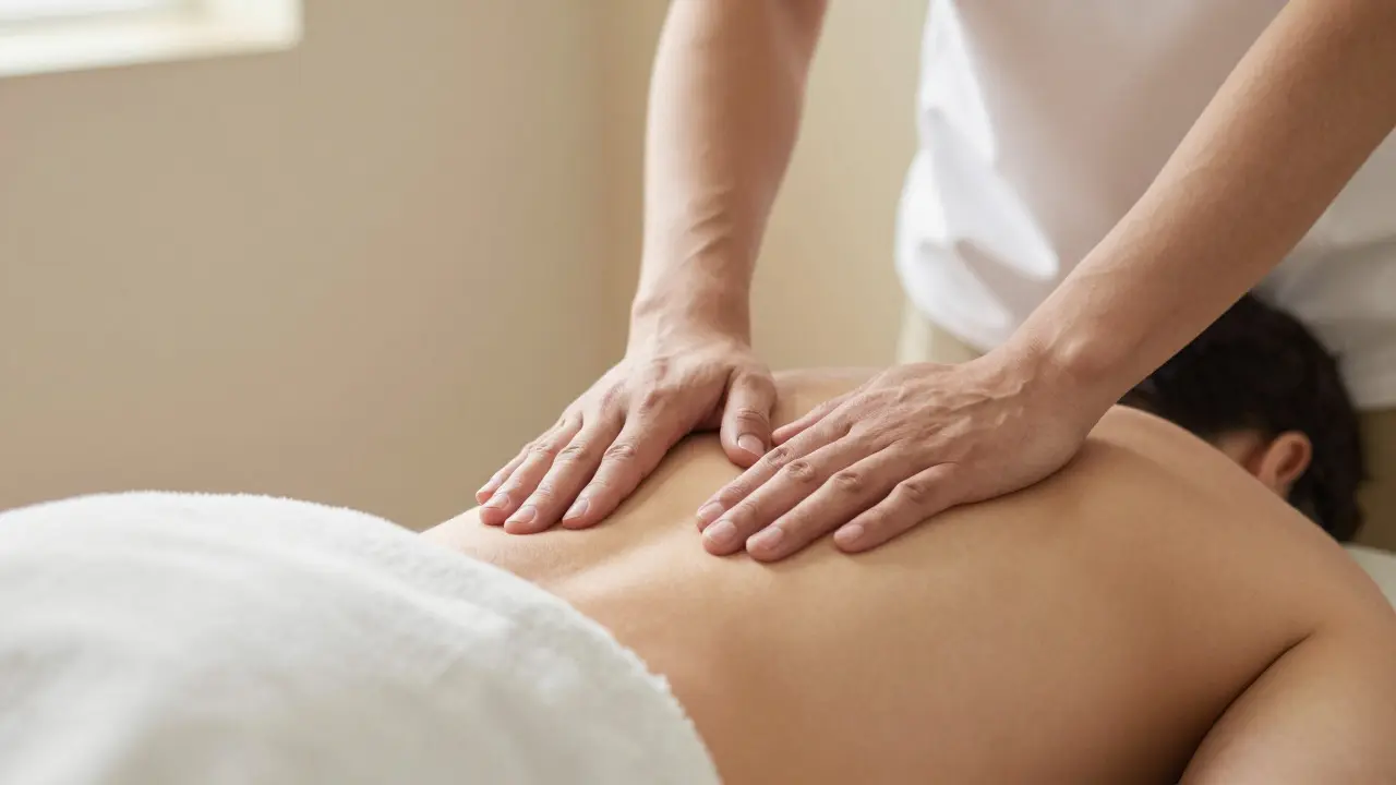 Jemná terapeutická manipulace na zádech při Dornově metodě